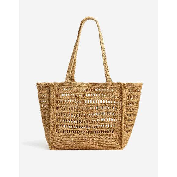 Madewell Handbags - NWT Madewell The Open-Crochet Straw Packable Tote